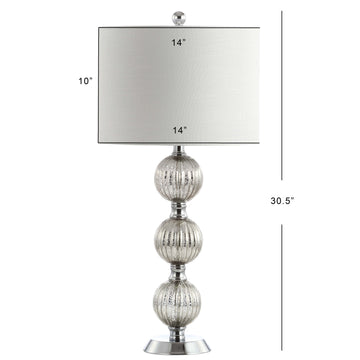 Rita 30.5" Silvered Orbs Glass/Metal LED Table Lamp - JONATHAN Y